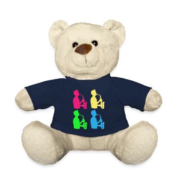 Groupe de saxophoniste coloré - cadeau - Nounours - bleu marine - Devant