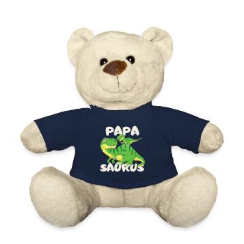 Papa Saurus Dinosaure Fête des Pères Enfants Drôle - Nounours - bleu marine - Devant