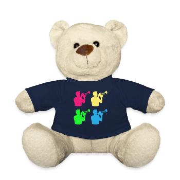 Trumpet sound in colour – musical rainbow - Teddy Bear - french navy - Front