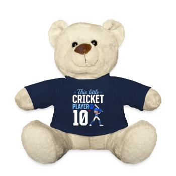 10th Birthday Cricket Player Baby Cricket Player - Teddy Bear - french navy - Front