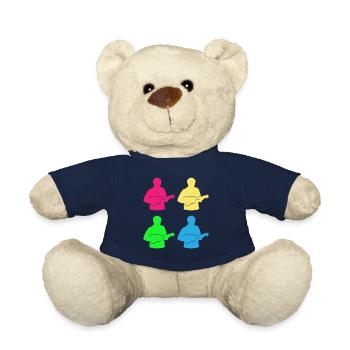Ukulélé jeu de couleurs cadeau de bonheur du musicien - Nounours - bleu marine - Devant