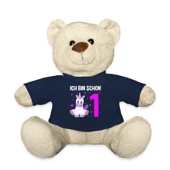 Unicorn Wonderland 1st Birthday - Teddy Bear - french navy - Front