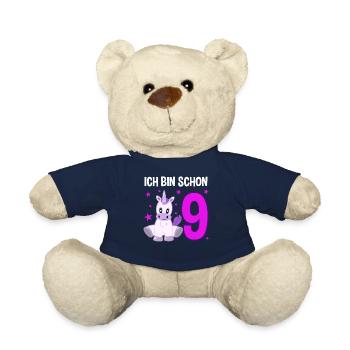 Einhorn Wunder 9 Jahre Geburtstagszauber - Teddy - French Navy - Vorne
