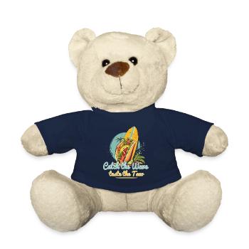 Catch The Wave Taste The Taco Surfer Motif - Teddy Bear - french navy - Front