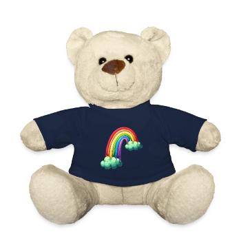 Arc-en-ciel coloré avec dessin de nuages - Nounours - bleu marine - Devant