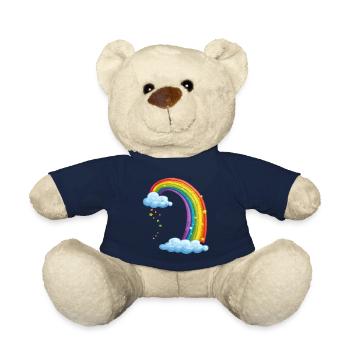 Arc-en-ciel coloré avec dessin de nuages - Nounours - bleu marine - Devant