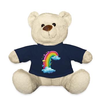 Arc-en-ciel coloré avec dessin de nuages - Nounours - bleu marine - Devant