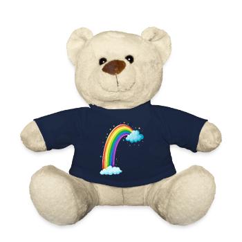 Arc-en-ciel coloré avec dessin de nuages - Nounours - bleu marine - Devant