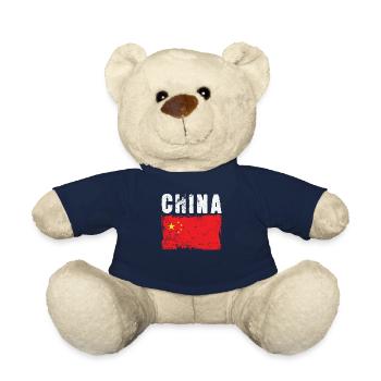 Drapeau de la Chine Asie de l’Est - Nounours - bleu marine - Devant