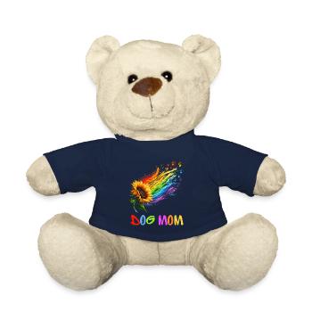 Dog Mom Dog Sunflower Rainbow Paws Wau - Teddy Bear - french navy - Front