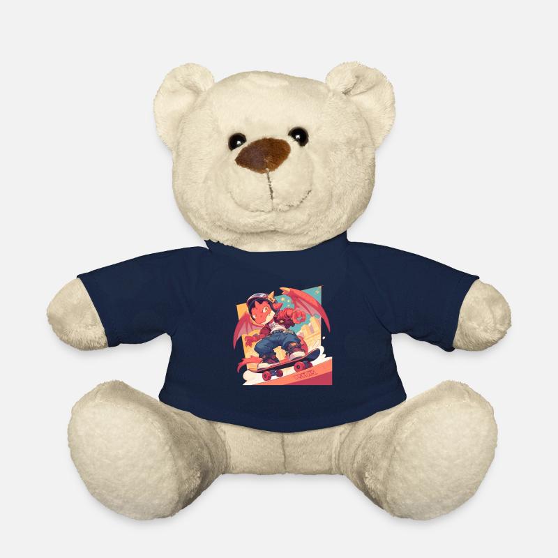 Drachen Skater Kawaii Drache Kinder - Teddy - French Navy