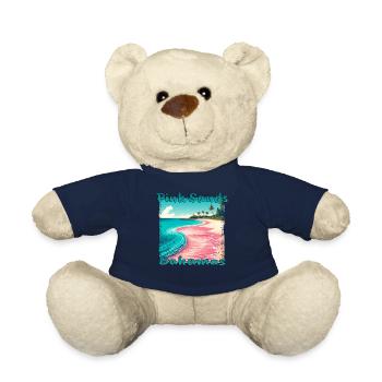 Pink Sands Bahamas Beach Grunge Style - Teddy Bear - french navy - Front