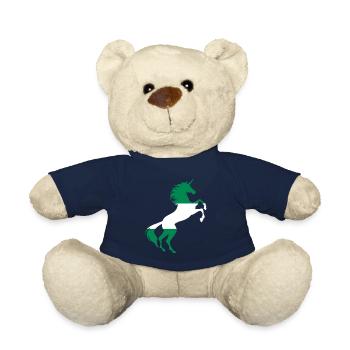 Licorne Nigeria Drapeau Chemise Licorne Magique Nigeria - Nounours - bleu marine - Devant