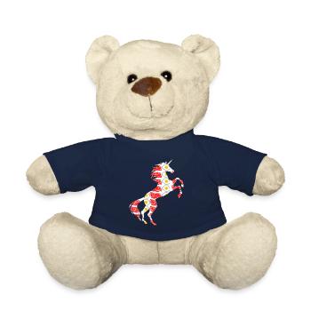 Bacon And Eggs Unicorn T-Shirt Breakfast Meals - Teddy Bear - french navy - Front