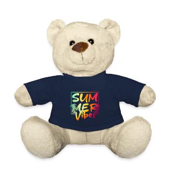 Summer Vibes Bunte Palme Retro Sommer - Teddy - French Navy - Vorne
