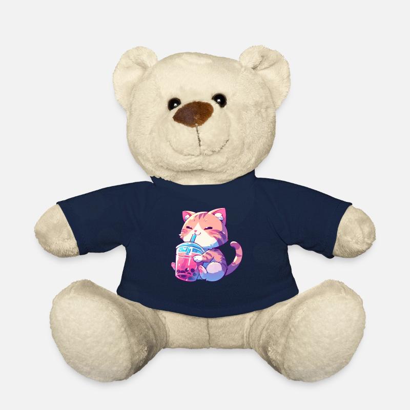 Hund der Bubble Tee trinkt Boba and Dogs Anime - Teddy - French Navy