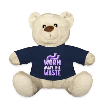 Worm Farmer Vermicompost Cute Men Women - Teddy Bear - french navy - Front