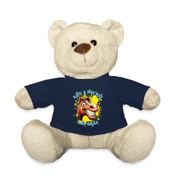 Cheerful cartoon horse with big smile. - Teddy Bear - french navy - Front