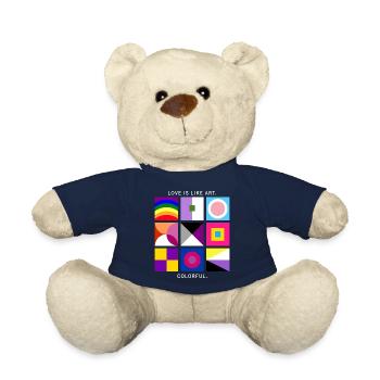 L’amour est comme l’art – coloré – géométrique LGBTQIA+ - Nounours - bleu marine - Devant