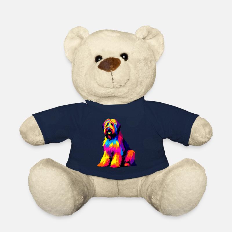 Bunte Pop Art Briard Briards - Teddy - French Navy