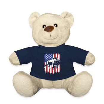 Bison Amerikanische Flagge Büffel Bovinae Amerikanisch - Teddy - French Navy - Vorne