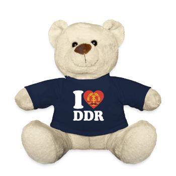 I Love DDR - Herz - Ostalgie - Teddy - French Navy - Vorne