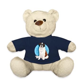 Bernhardiner Hund St. Bernhardshund Geschenk - Teddy - French Navy - Vorne