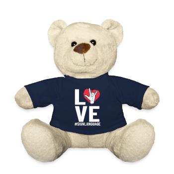 Liebesgebärdensprache gehörlos ASL Schwerhörig ASL - Teddy - French Navy - Vorne