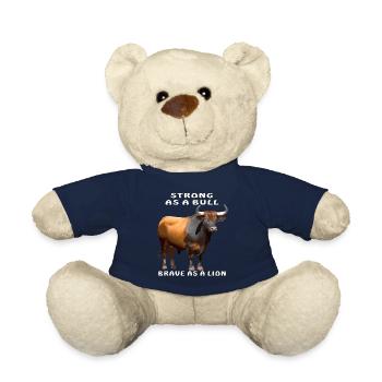 FORT COMME UN TAUREAU, COURAGEUX COMME UN LION - Nounours - bleu marine - Devant