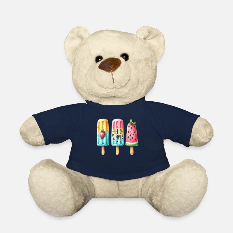 Hello Summer. Fröhliches Eis am Stiel Design, Eis, - Teddy - French Navy