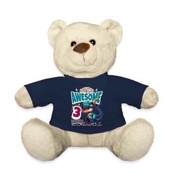 T Rex Dinosaure 3ème Anniversaire Enfants Anniversaire - Nounours - bleu marine - Devant