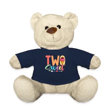 Two Sweet Ice Cream Birthday Two Years Old Frozen - Teddy Bear - french navy - Front