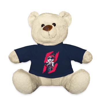 Litschi, Radfahren, Auf, Fahrrad, Geschenk - Teddy - French Navy - Vorne