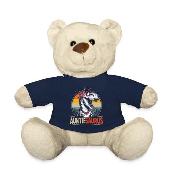 Auntiesaurus dinosaur for aunt or auntie - Teddy Bear - french navy - Front