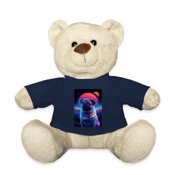 Animal Art Planet Fantasy Artwork Pug - Teddy Bear - french navy - Front