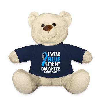 Ich trage Blau für meine Tochter Blaues Band Diabetes - Teddy - French Navy - Vorne