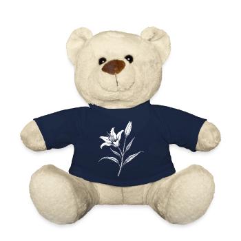 Lilie Blume Botanisch Linie Kunst Vintage Blumen - Teddy - French Navy - Vorne