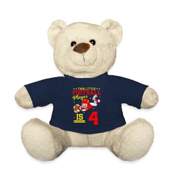 4ème anniversaire Joueur de football - Nounours - bleu marine - Devant