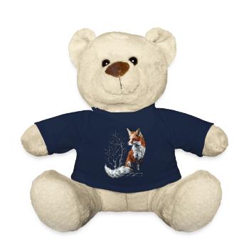 Funny Fox Fox Art Animal Nature Wildlife Animals - Teddy Bear - french navy - Front