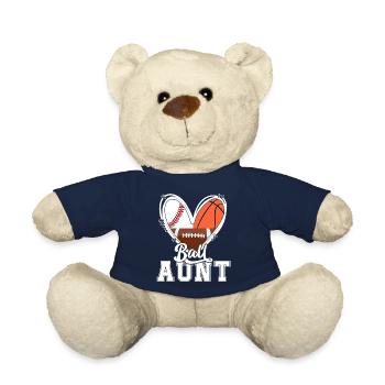 Ball Aunt Funny Baseball Football Basketball Aunt - Teddy - French Navy - Vorne