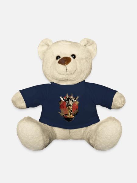 Giraffe Safari Manga Ramen Noodle Giraffe Anime - Teddy Bear - french navy