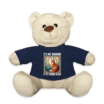 Stained Glass Artist Stained Glass Art - Teddy Bear - french navy - Front
