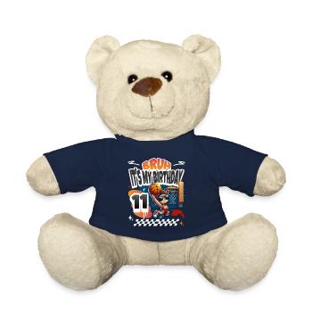 Basketball 11th Birthday - Teddy Bear - french navy - Front