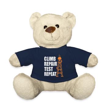 Climb Repair Test Repeat Transmission Tower - Teddy Bear - french navy - Front