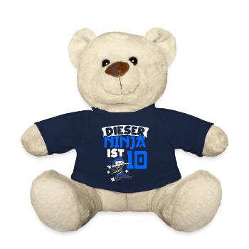 This Ninja's 10th Birthday Ninja Belt Ninja - Teddy Bear - french navy - Front