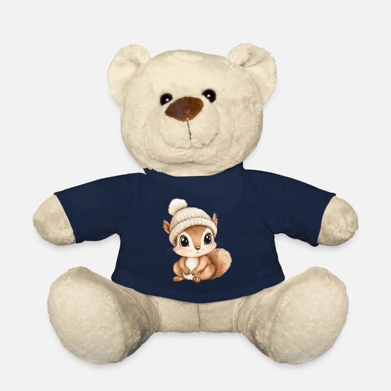 Eichhörnchen Süß Niedlich Baby Kinder Tier Cartoon - Teddy - French Navy