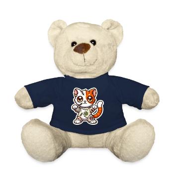 Niedliche Zombie Katze im Halloween Kostüm - Teddy - French Navy - Vorne