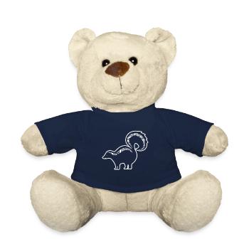 Skunk Skunk Floral Pattern - Teddy Bear - french navy - Front