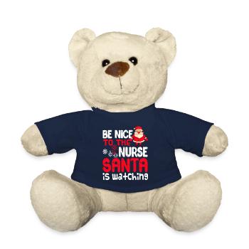 Be Nice To Nurse Christmas - Teddy Bear - french navy - Front