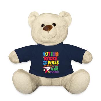 Autism Awareness Day Autistic Gift - Teddy Bear - french navy - Front